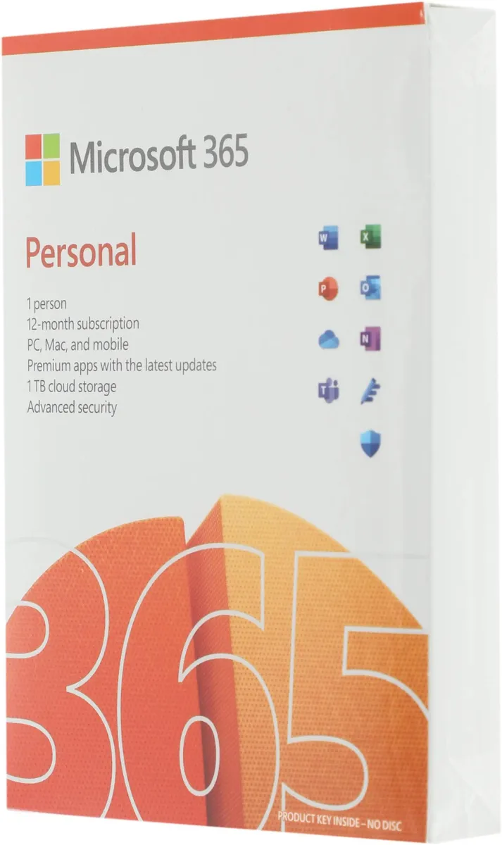 Офисное приложение Microsoft 365 Personal Subscr 1YR Medialess P8  (QQ2-01399)