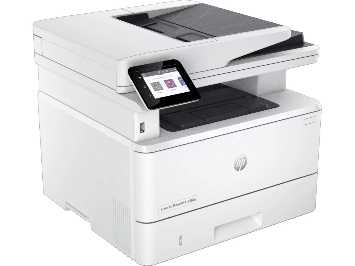 МФУ HP LaserJet Pro MFP 4103fdw p/ c/ s/ f , A4, 40 ppm, 512Mb, Duplex, 2 trays 100+250,ADF 50, USB 2.0/ GigEth/ 2.4-5GHZ Wi-Fi radio+BLE,Cartridge